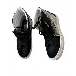 NEW Vans Sk8-Hi Bolt Black and Silver Sneakers w 6.5